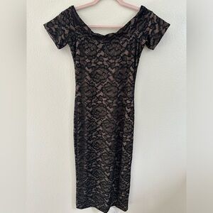 Cute lace with nude lining dress.